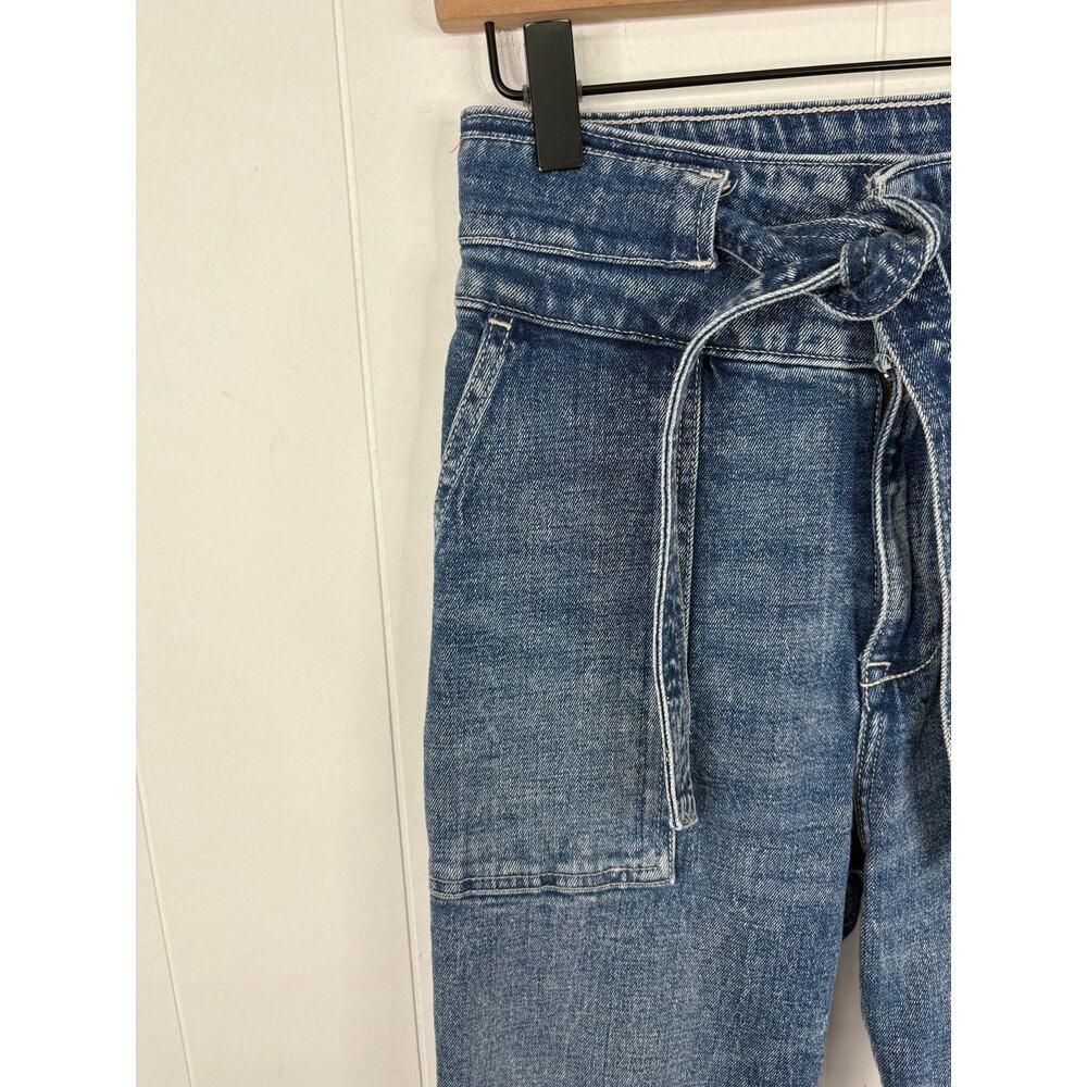 Abercrombie & Fitch High Rise Belted Straight Leg Jeans Size 2 Utility Paperbag - Picture 4 of 7